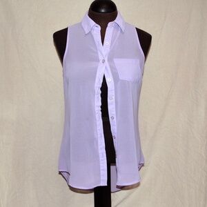 Tank Blouse Button Down Sleeveless M